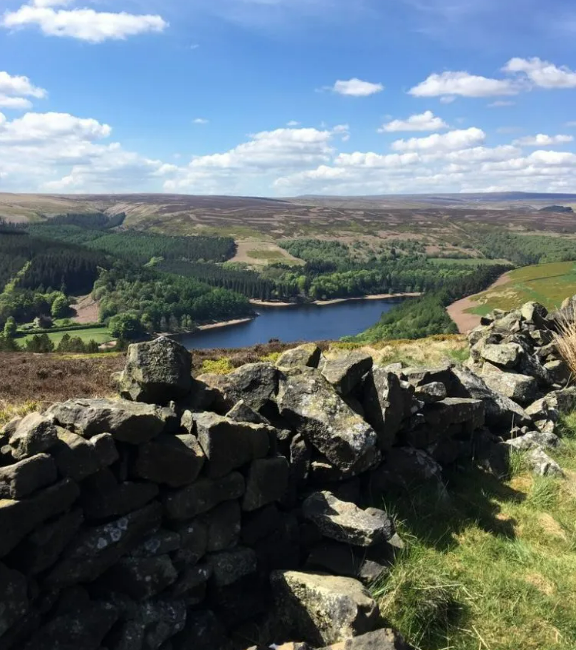 View of a lake in the peak district